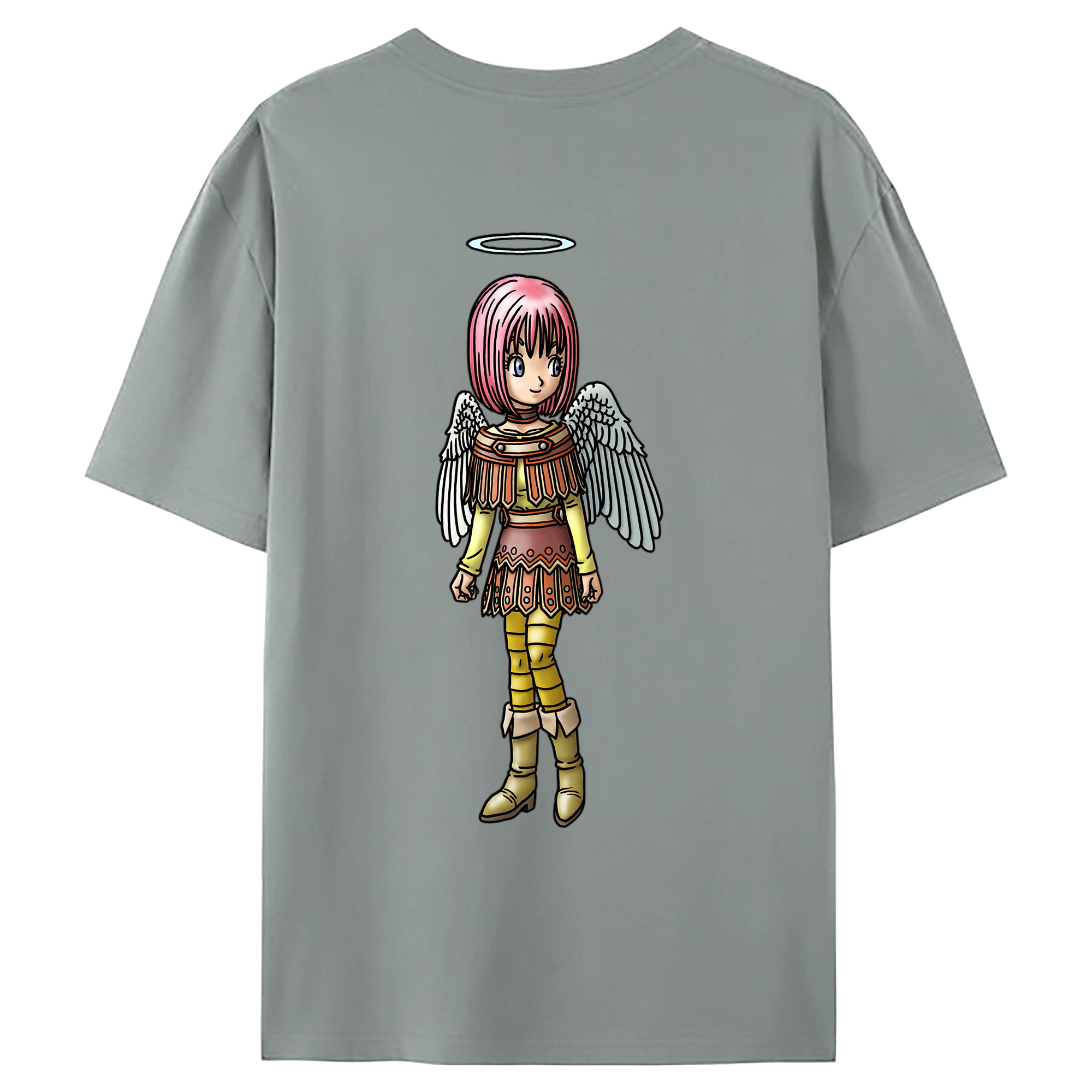 （画像用） ドラゴンクエスト Doragon Kuesuto Dragon Quest 綿100％ メンズ半袖Tシャツ（バックプリント） 通気性